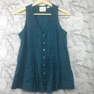 Maeve Teal Pleated Tank